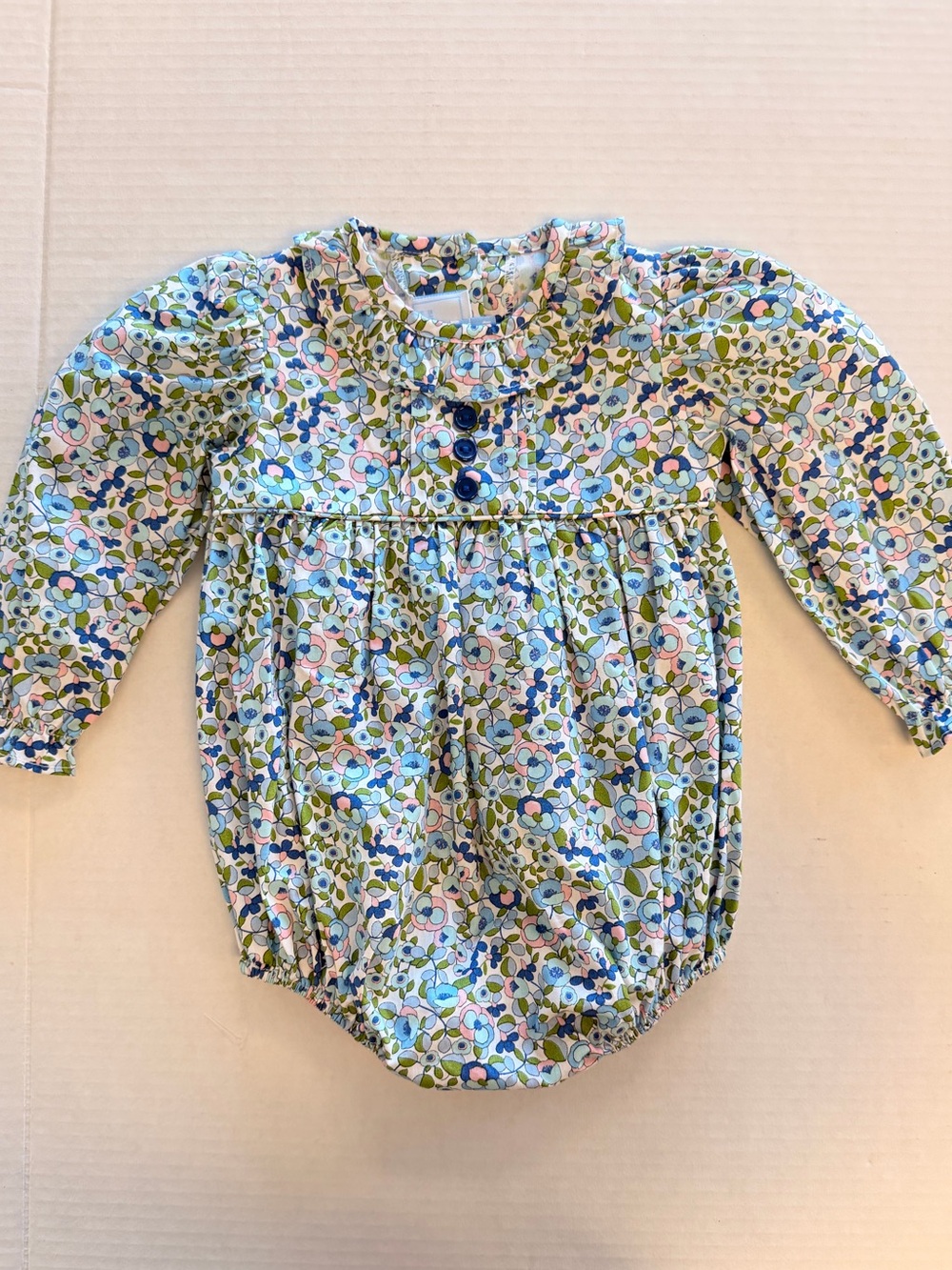 Little English Floral Poplin Bubble Shirt 12m NEW